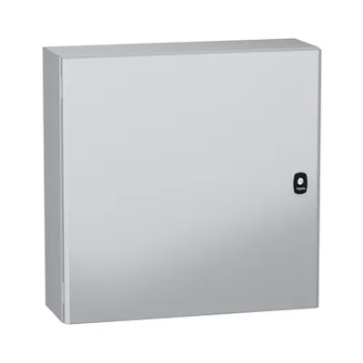 Wall mounted steel enclosure, PanelSeT S3DC, plain door, without plain chasis, 600x600x200mm, IP66, IK10