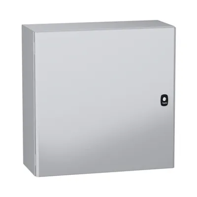 Wall mounted steel enclosure, PanelSeT S3DC, plain door, without plain chasis, 600x600x250mm, IP66, IK10