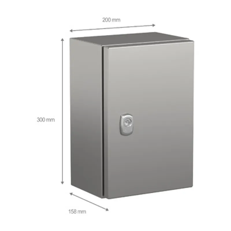 Wall mounted enclosure, PanelSeT S3X, stainless steel 304L, plain door, 300x200x150mm, IP66 — photo 2 of 3