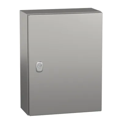 Wall mounted enclosure, PanelSeT S3X, stainless steel 304L, plain door, 400x300x150mm, IP66
