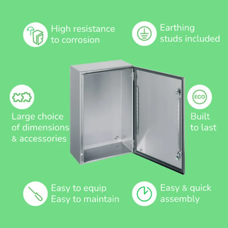 Wall mounted enclosure, PanelSeT S3X, stainless steel 316L, plain door, 400x300x200mm, IP66 — photo 3 of 5