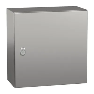 Wall mounted enclosure, PanelSeT S3X, stainless steel 304L, plain door, 400x400x200mm, IP66
