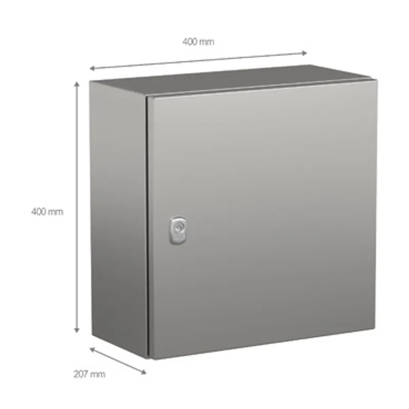 Wall mounted enclosure, PanelSeT S3X, stainless steel 304L, plain door, 400x400x200mm, IP66 — photo 2 of 6