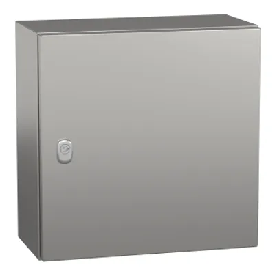 Wall mounted enclosure, PanelSeT S3X, stainless steel 316L, plain door, 400x400x200mm, IP66