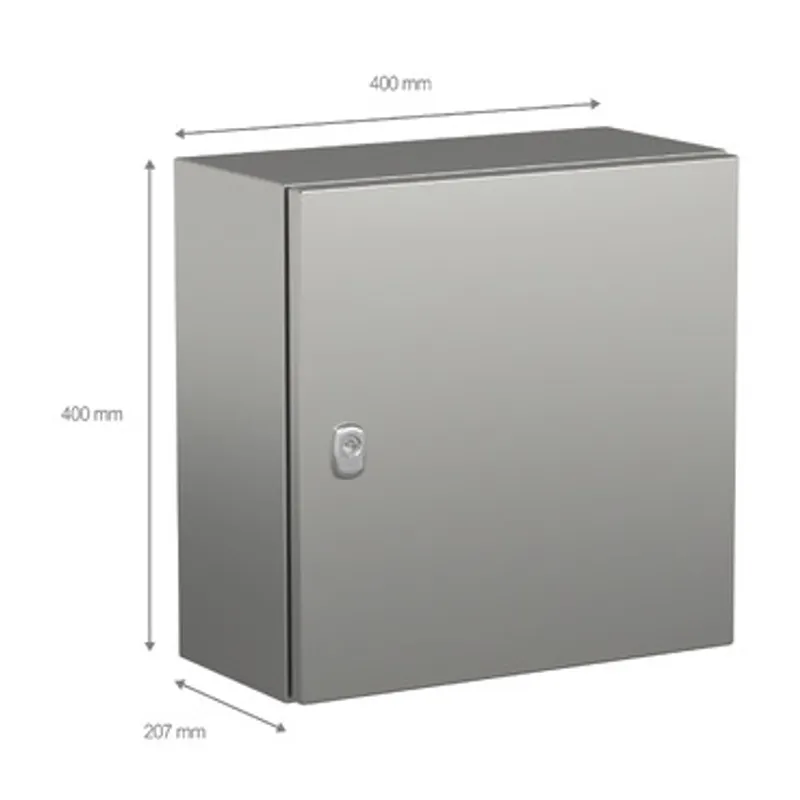 Wall mounted enclosure, PanelSeT S3X, stainless steel 316L, plain door, 400x400x200mm, IP66 — photo 2 of 5