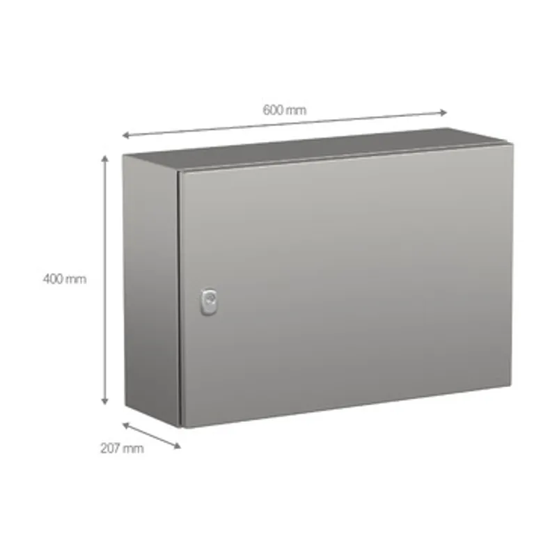 Wall mounted enclosure, PanelSeT S3X, stainless steel 304L, plain door, 400x600x200mm, IP66 — photo 2 of 5