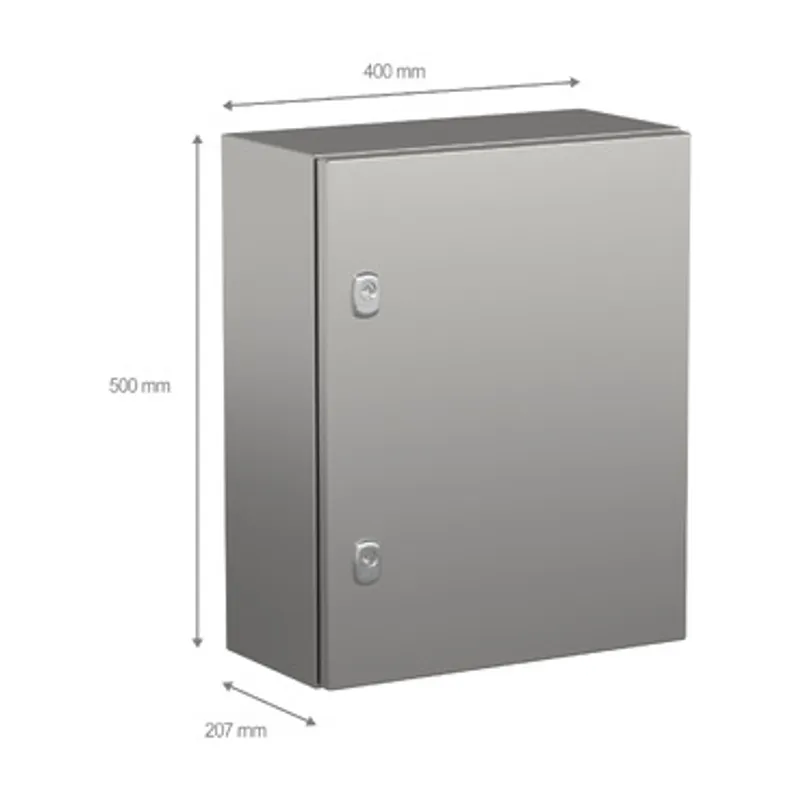 Wall mounted enclosure, PanelSeT S3X, stainless steel 304L, plain door, 500x400x200mm, IP66 — photo 2 of 4