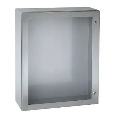 Wall mounted enclosure, PanelSeT S3X, stainless steel 304L, glazed door, 500x400x200mm, IP66