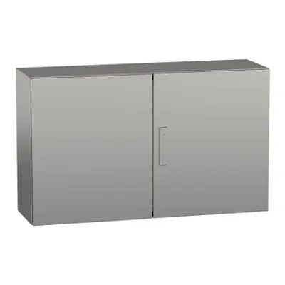Wall mounted enclosure, PanelSeT S3X, stainless steel 304L, double plain door, 600x1000x300mm, IP55