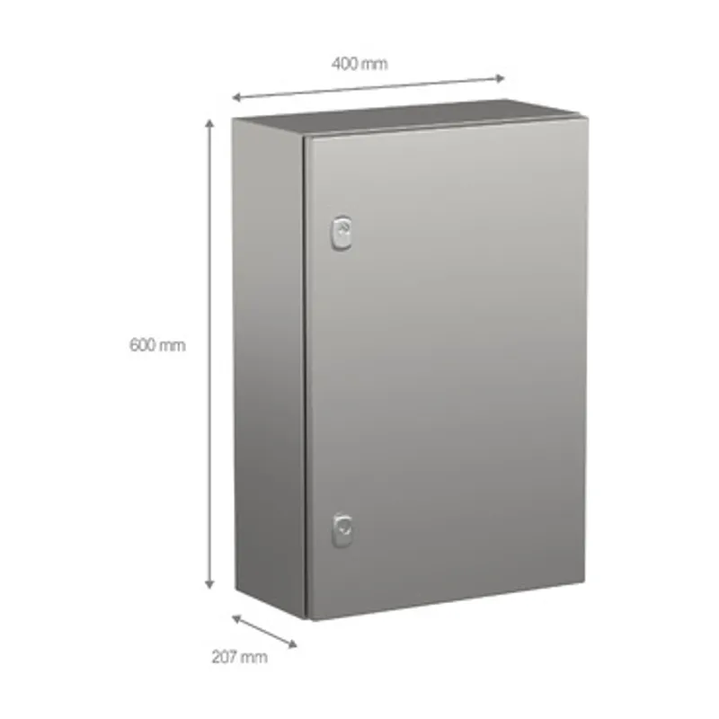 Wall mounted enclosure, PanelSeT S3X, stainless steel 304L, plain door, 600x400x200mm, IP66 — photo 2 of 5