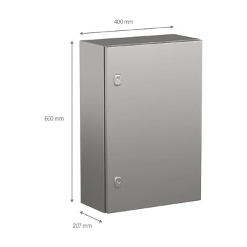 Wall mounted enclosure, PanelSeT S3X, stainless steel 316L, plain door, 600x400x200mm, IP66 — photo 2 of 5