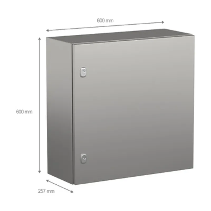 Wall mounted enclosure, PanelSeT S3X, stainless steel 304L, plain door, 600x600x250mm, IP66 — photo 2 of 5