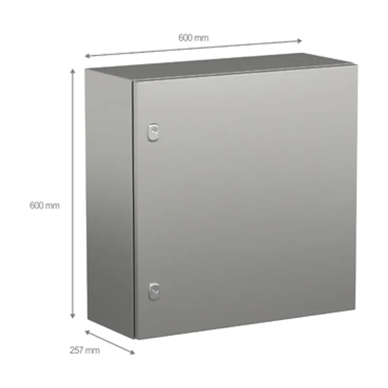 Wall mounted enclosure, PanelSeT S3X, stainless steel 316L, plain door, 600x600x250mm, IP66 — photo 2 of 3