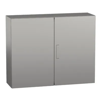 Wall mounted enclosure, PanelSeT S3X, stainless steel 304L, double plain door, 800x1000x300mm, IP55