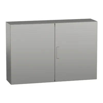 Wall mounted enclosure, PanelSeT S3X, stainless steel 304L, double plain door, 800x1200x300mm, IP55