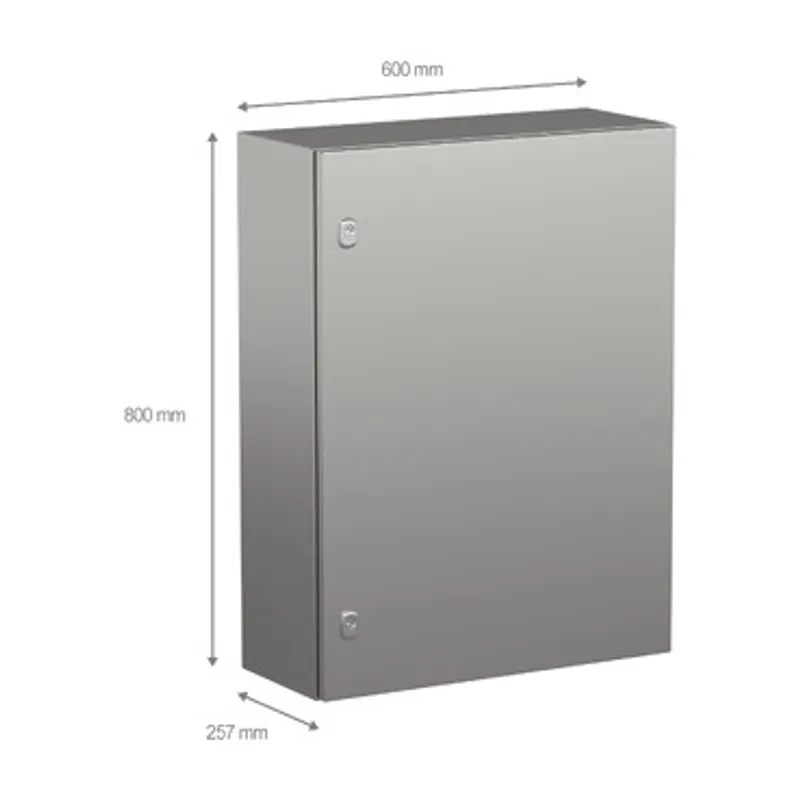 Wall mounted enclosure, PanelSeT S3X, stainless steel 316L, plain door, 800x600x250mm, IP66 — photo 2 of 5