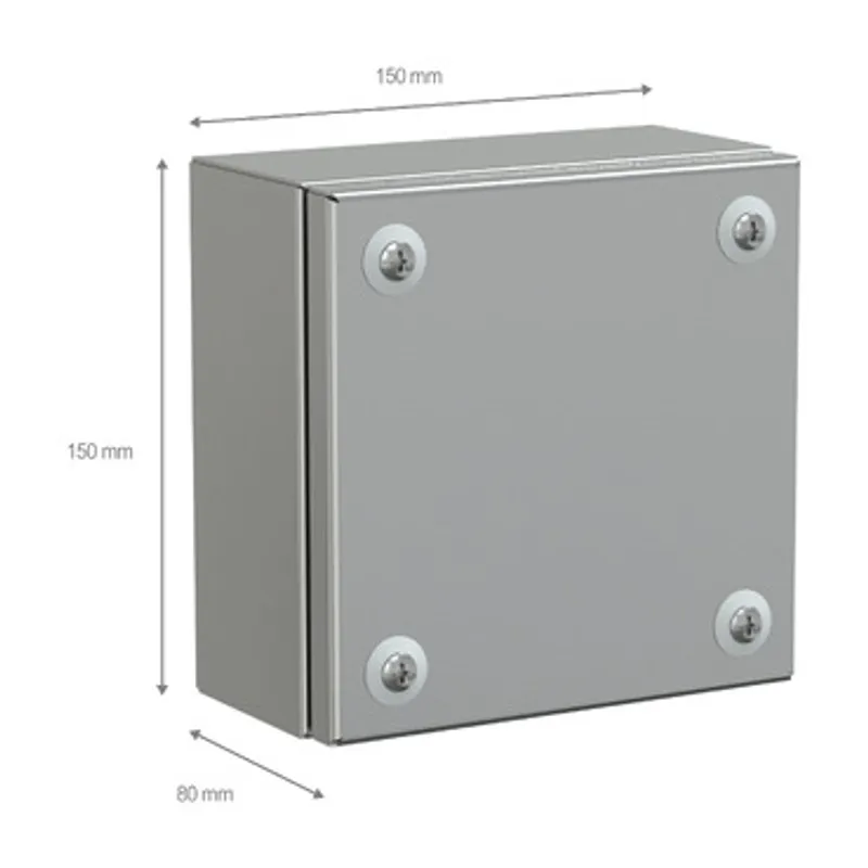 Stainless steel wall mounted industrial box, PanelSeT SBX, 150x150x80 mm, IP66 — photo 2 of 4