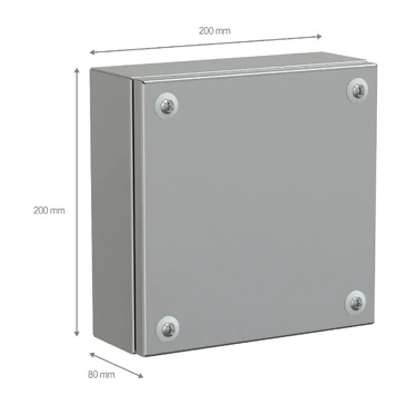 Stainless steel wall mounted industrial box, PanelSeT SBX, 200x200x80 mm, IP66 — photo 2 of 5