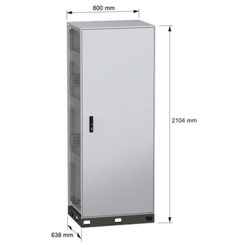 Seismic 6G floor standing modular electrical enclosure;PanelSeT SFN;decarbonized steel;2000X800X600mm;IP55;RAL7035 — photo 2 of 3