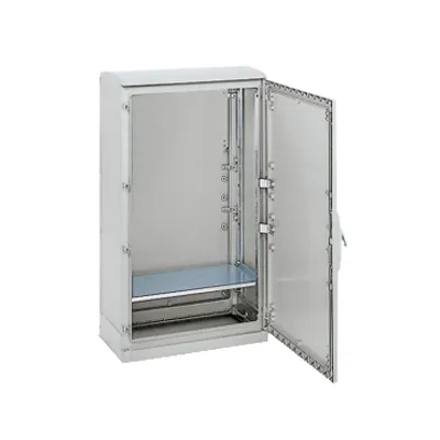 Set of 2 uprights for mount. hor.support plate or 19"chassis in PLAencl.H1000mm