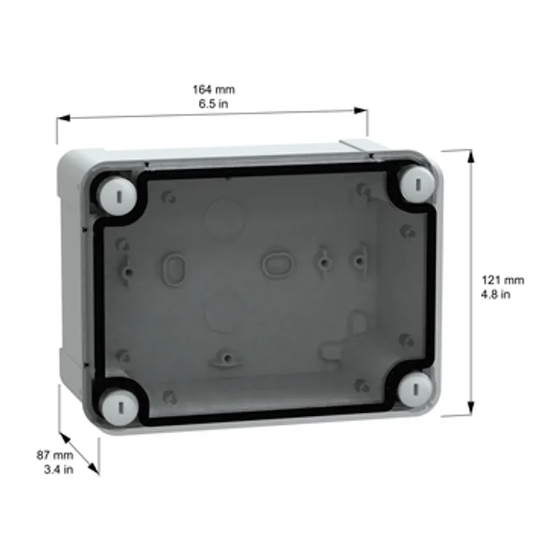 PC box IP66 IK08 RAL7035 Int.H150W105D80 Ext.H164W121D87 Transp.cover H20 — photo 2 of 4