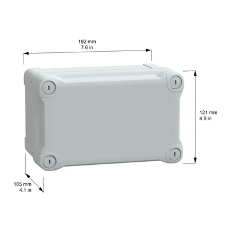 PC box IP66 IK08 RAL7035 Int.H175W105D100 Ext.H192W121D105 opaque PC cover H40 — photo 2 of 4