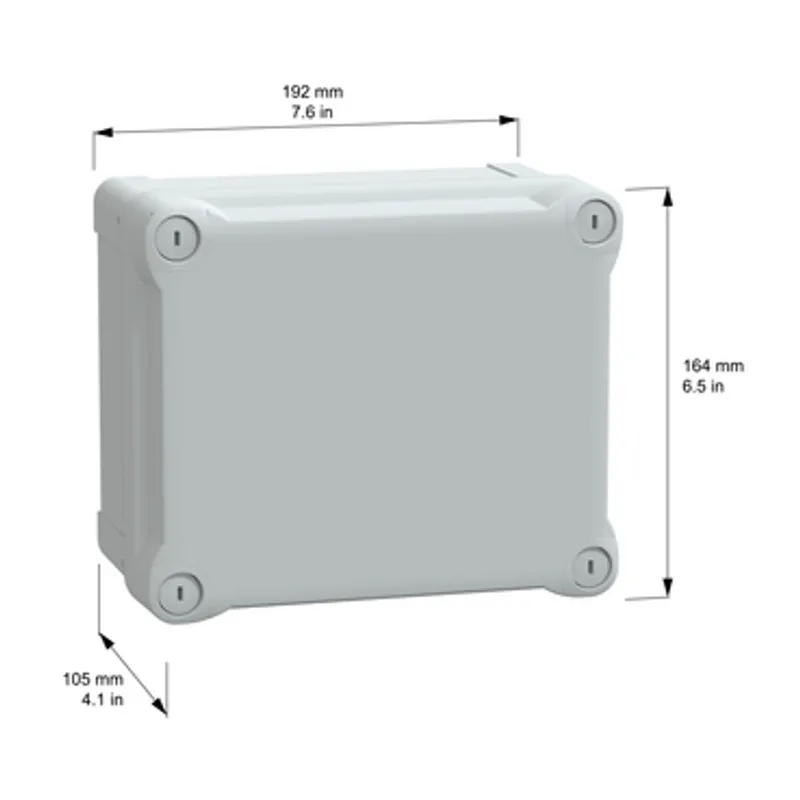 PC box IP66 IK08 RAL7035 Int.H175W150D100 Ext.H193W164D105 opaque PC cover H40 — photo 2 of 4