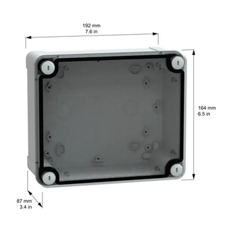 PC box IP66 IK08 RAL7035 Int.H175W150D80 Ext.H193W164D87 Transp.cover H20 — photo 2 of 3