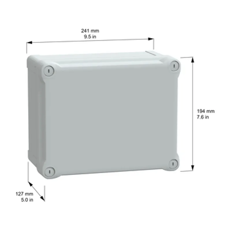 PC box IP66 IK08 RAL7035 Int.H225W175D120 Ext.H241W194D127 opaque PC cover H40 — photo 2 of 4