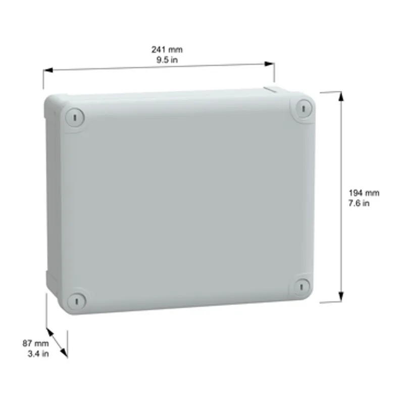 PC box IP66 IK08 RAL7035 Int.H225W175D80 Ext.H241W194D194 opaque PC cover H20 — photo 2 of 3