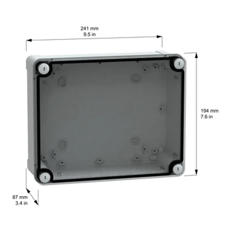 PC box IP66 IK08 RAL7035 Int.H225W175D80 Ext.H241W194D87 Transp.cover H20 — photo 2 of 4