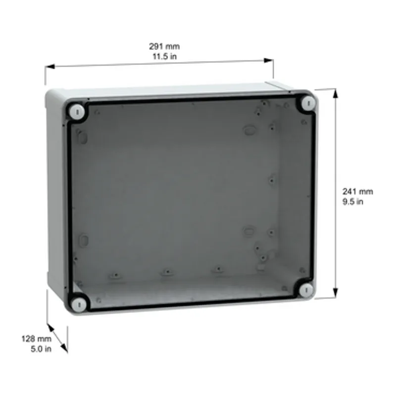 PC box IP66 IK08 RAL7035 Int.H275W225D120 Ext.H291W241D128 Transp.cover H20 — photo 2 of 3