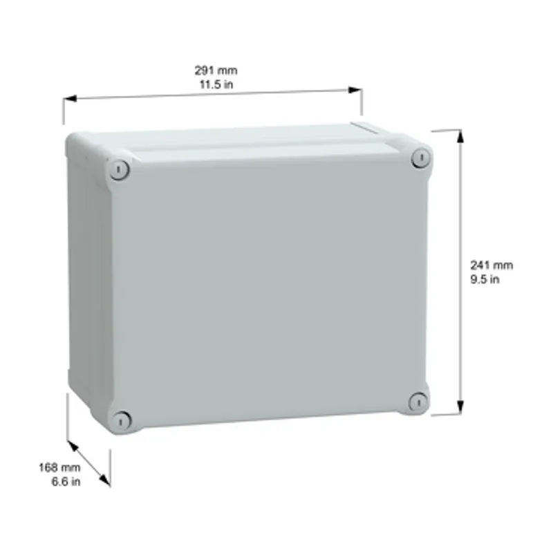 PC box IP66 IK08 RAL7035 Int.H275W225D160 Ext.H291W241D168 opaque PC cover H60 — photo 2 of 4