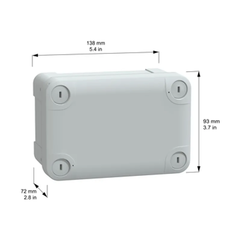 ABS industrial box, PanelSeT TBS, 93x72x138mm, int. 80x65x125mm, low plain cover, IP66, IK07, RAL 7035 — photo 2 of 2