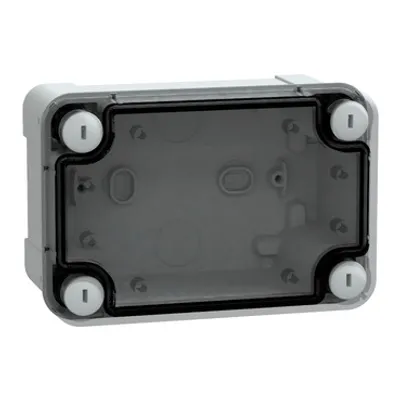 ABS industrial box, PanelSeT TBS, 93x72x138mm, int. 80x65x125mm, low transparent cover, IP66, IK07, RAL 7035
