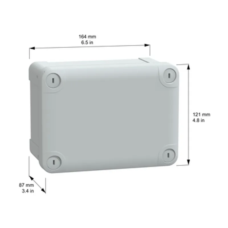 ABS industrial box, PanelSeT TBS, 121x87x164mm, int. 105x80x150mm, low plain cover, IP66, IK07, RAL 7035 — photo 2 of 2