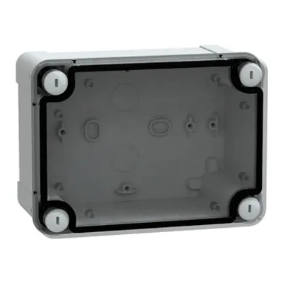 ABS industrial box, PanelSeT TBS, 121x87x164mm, int. 105x80x150mm, low transparent cover, IP66, IK07, RAL 7035