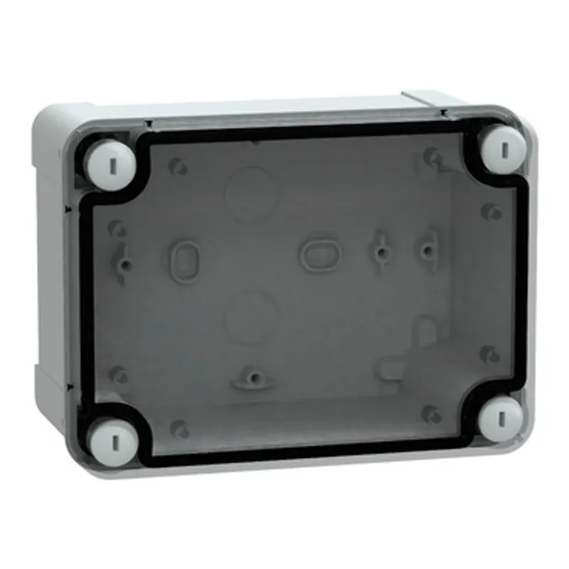 ABS industrial box, PanelSeT TBS, 121x87x164mm, int. 105x80x150mm, low transparent cover, IP66, IK07, RAL 7035 — photo 1 of 3