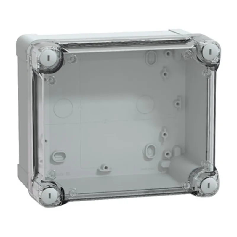 ABS industrial box, PanelSeT TBS, 164x105x192mm, int. 150x100x175mm, high transparent cover, IP66, IK07, RAL 7035 — photo 1 of 2