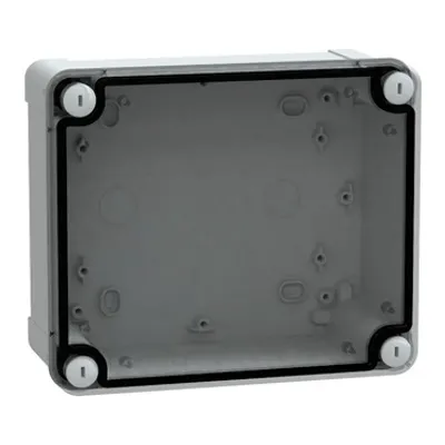 ABS industrial box, PanelSeT TBS, 164x87x192mm, int. 150x80x175mm, low transparent cover, IP66, IK07, RAL 7035