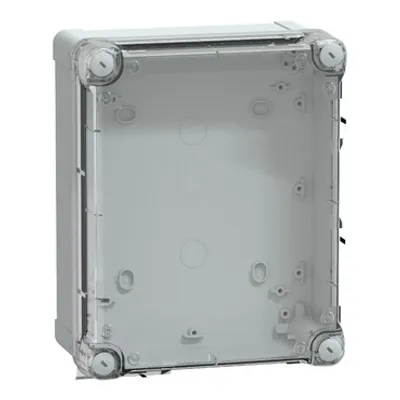 ABS industrial box, PanelSeT TBS, 194x107x241mm, int. 175x100x225mm, high transparent cover, IP66, IK07, RAL 7035