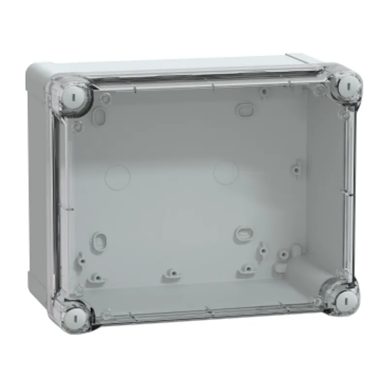 ABS industrial box, PanelSeT TBS, 194x127x241mm, int. 175x120x225mm, high transparent cover, IP66, IK07, RAL 7035 — photo 1 of 2