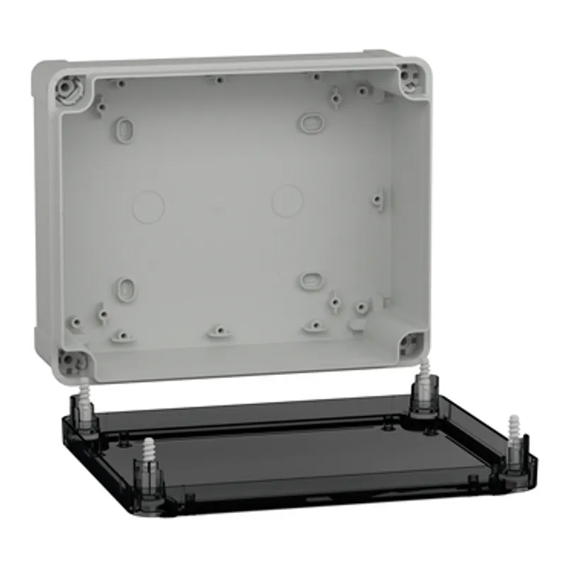 ABS industrial box, PanelSeT TBS, 194x87x241mm, int. 175x80x225mm, low transparent cover, IP66, IK07, RAL 7035 — photo 3 of 3