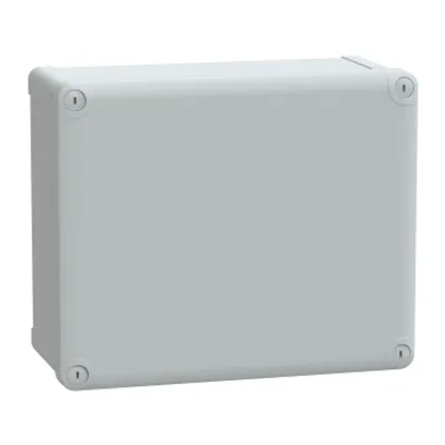 ABS industrial box, PanelSeT TBS, 241x128x291mm, int. 225x120x275mm, low plain cover, IP66, IK07, RAL 7035