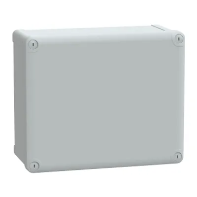 ABS industrial box, PanelSeT TBS, 241x128x291mm, int. 225x120x275mm, high plain cover, IP66, IK07, RAL 7035