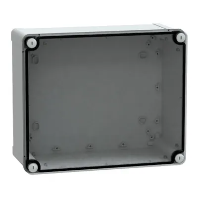 ABS industrial box, PanelSeT TBS, 241x128x291mm, int. 225x120x275mm, low transparent cover, IP66, IK07, RAL 7035