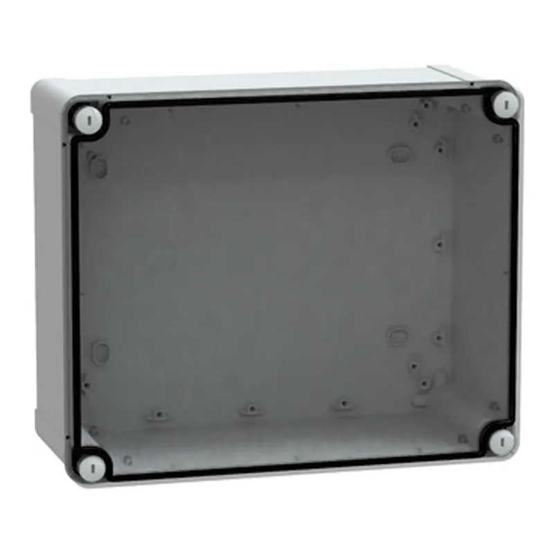 ABS industrial box, PanelSeT TBS, 241x128x291mm, int. 225x120x275mm, low transparent cover, IP66, IK07, RAL 7035 — photo 1 of 2