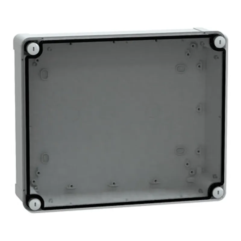 ABS industrial box, PanelSeT TBS, 241x88x291mm, int. 225x80x275mm, low transparent cover, IP66, IK07, RAL 7035 — photo 1 of 2
