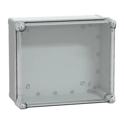 ABS industrial box, PanelSeT TBS, 291x168x341mm, int. 275x160x325mm, high transparent cover, IP66, IK07, RAL 7035