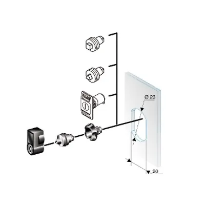 Square lock insert 7mm, for PanelSeT CRN or PanelSeT PLM enclosures.